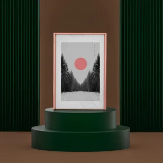 优雅的概念场景和海报模型样机