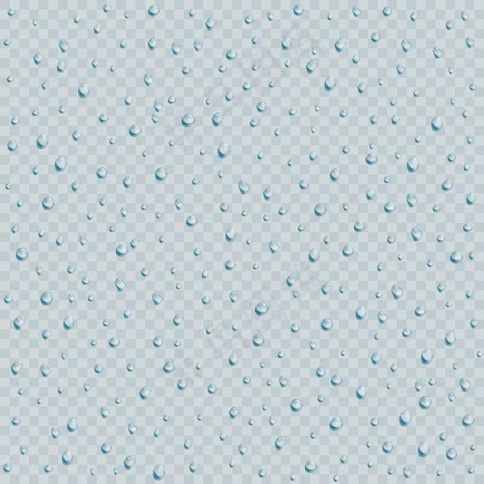 透明背景上有水滴或蒸汽淋浴。真实的纯水滴凝结。插图eps,ai矢量模版下载