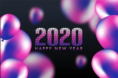 庆祝2020矢量背景新年快乐。