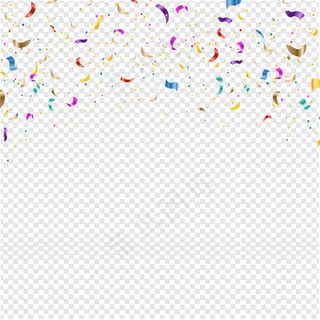背景为掉落的五彩纸屑透明背景