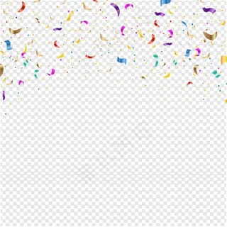 背景为掉落的五彩纸屑透明背景
