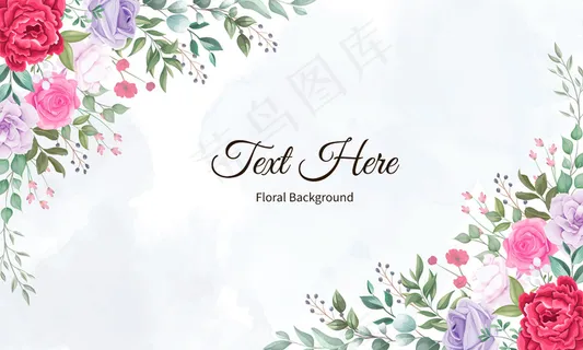 美丽绽放的花叶背景