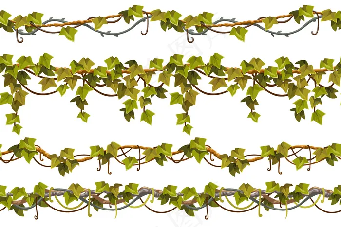 藤本植物的枝叶边缘eps,ai矢量模版下载