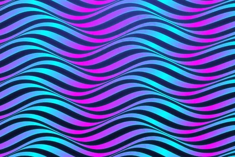 波浪霓虹色线条迷幻背景