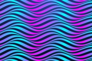 波浪霓虹色线条迷幻背景