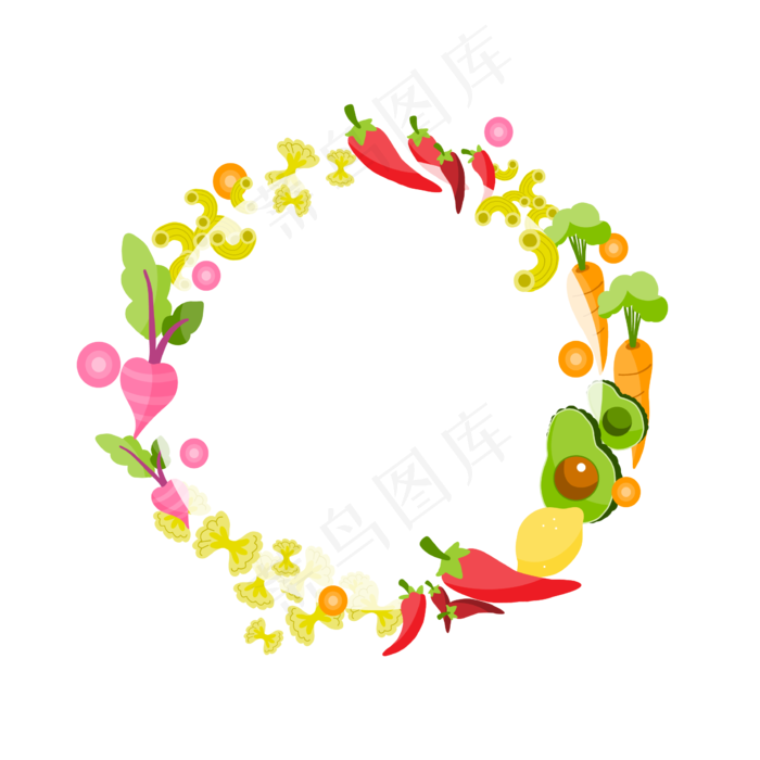 立秋丰收食物装饰边框(545X545)eps,ai矢量模版下载