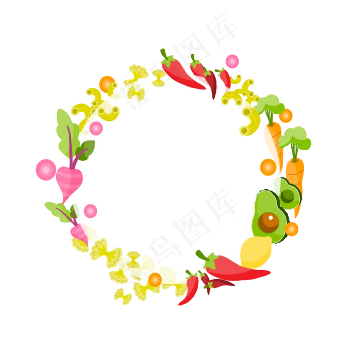 立秋丰收食物装饰边框(545X545)eps,ai矢量模版下载