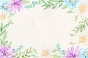 背景水彩花卉的柔和色彩