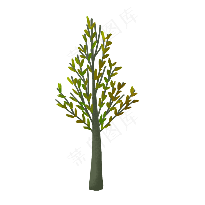 可爱秋天树木元素简约