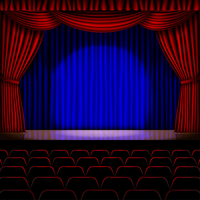 红幕为背景的舞台