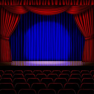 红幕为背景的舞台