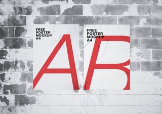 胶粘海报模型样机