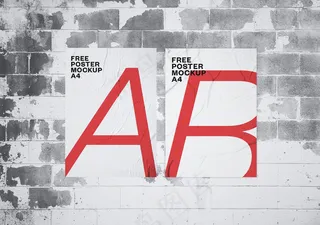 胶粘海报模型样机