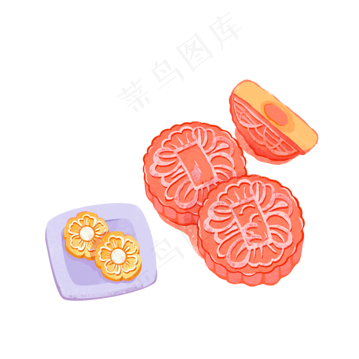 重阳节桂花糕糕点手绘