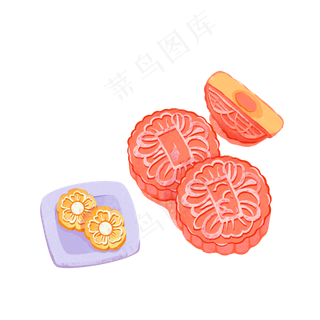 重阳节桂花糕糕点手绘