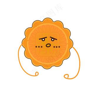 中秋月饼卡通表情设计元素