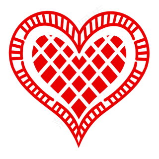 七夕情人节红色趣味爱心