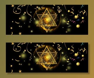 黑金双12促销季灯光banner