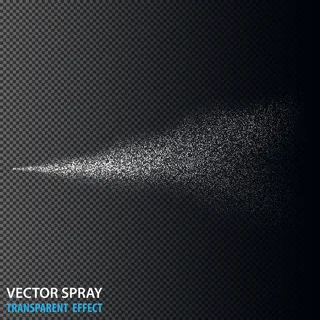 透明喷水化妆品灰尘和小点