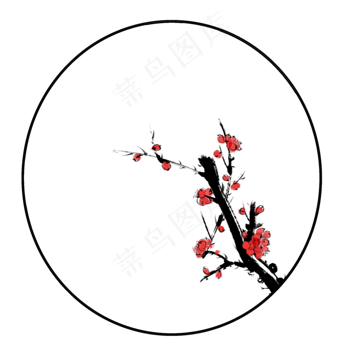  粉色梅花边框(2000X2000(DPI:762))psd模版下载