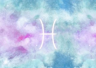 双鱼座的水彩背景