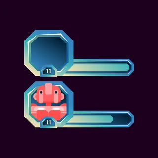 一组虚拟化身框架，带有用于gui资产元素的条