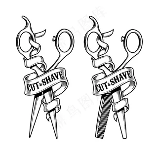 白色背景上隔离的美发剪