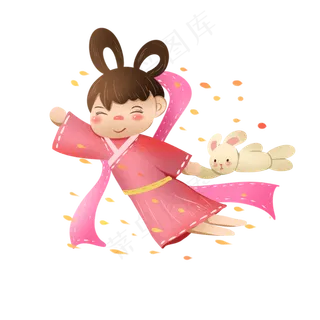 八月十五赏月嫦娥创意配图月亮中