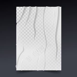 逼真的皱折海报严重胶合效果