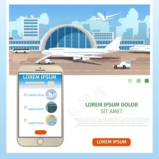 在线购买机票服务向量