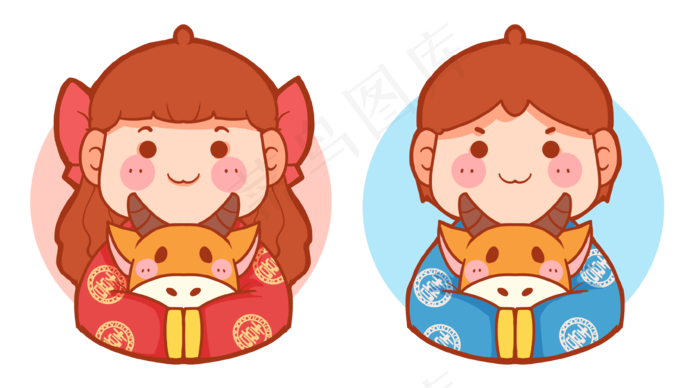 抱着牛宝宝情头牛年