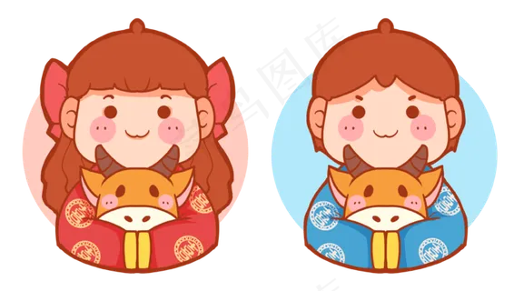 抱着牛宝宝情头牛年