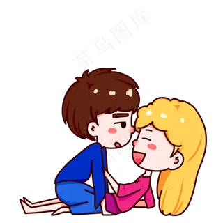 情人节可爱情侣嬉戏