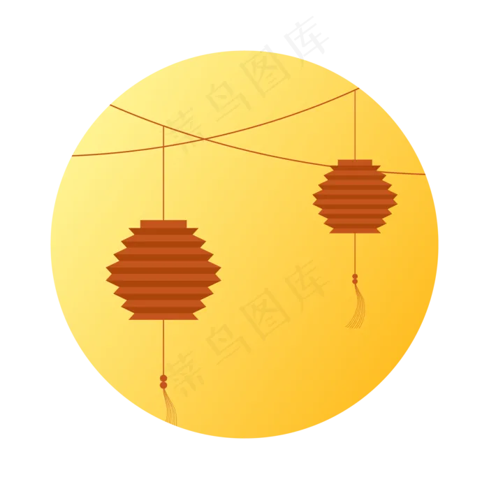 中秋灯笼彩灯(2000X2000(DPI:300))ai矢量模版下载