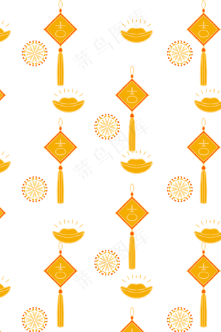 新年吉字挂饰底纹