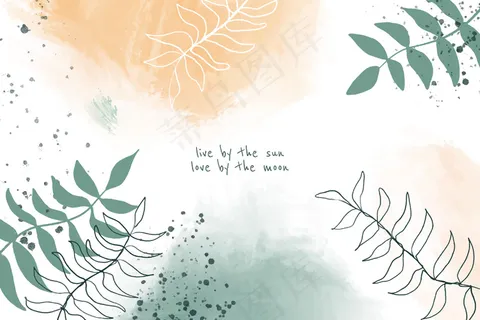 手绘风格抽象树叶背景设计 手绘风格抽象树叶背景设计