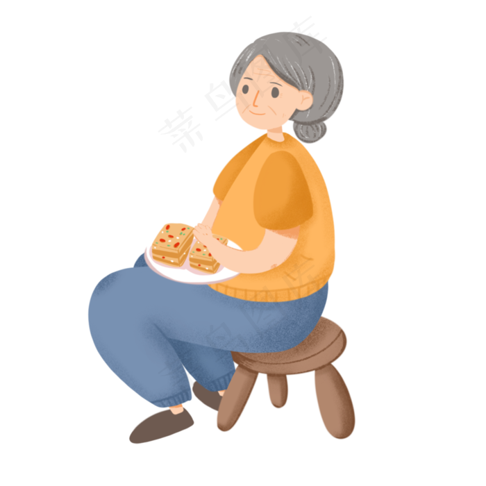 卡通重阳节老人插画