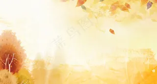 卡通爱上这个秋天促销展板设计