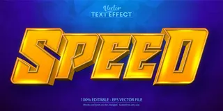 速度可编辑文本效果，橙色卡通字体样式