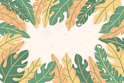 抽象热带树叶背景