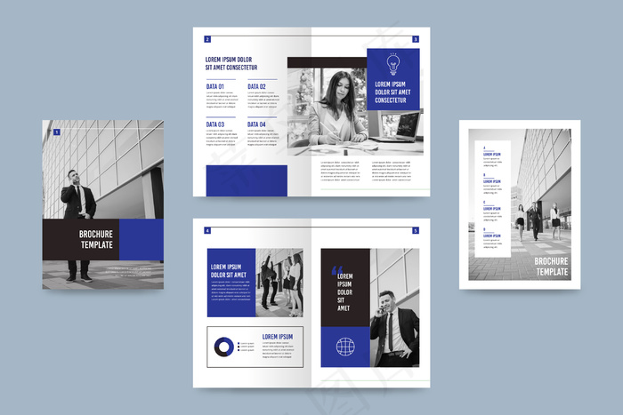 带照片的双折小册子模板