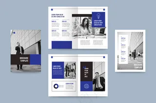 带照片的双折小册子模板