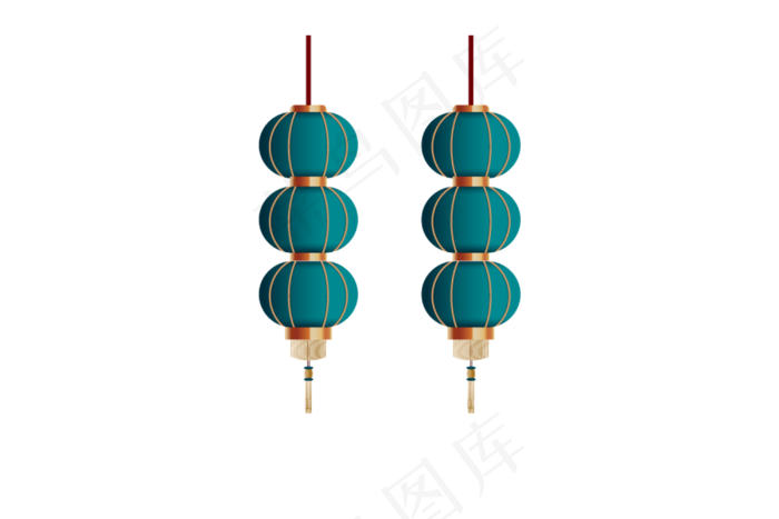 中国风手绘灯笼元素免扣高清素材图3