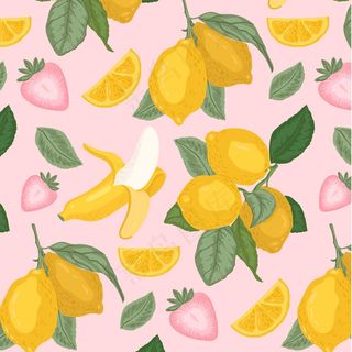 有柠檬和香蕉的水果