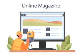 测量员在线服务或平台。土地测量，大地测量学。