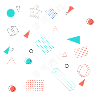 简约几何图案孟菲斯免抠