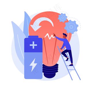 创新电池技术抽象概念图