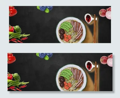 黑色大气挂面食品面条淘宝banner