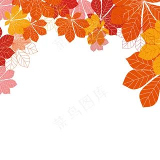 白色背景上的抽象秋叶。插图 白色背景上的抽象秋叶。插图
