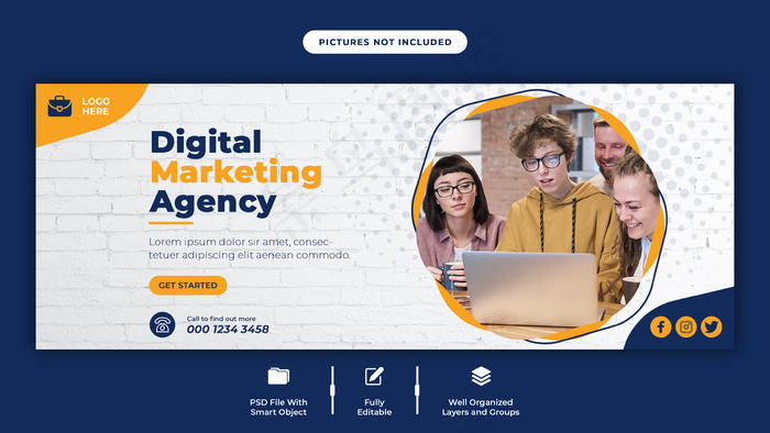 商业facebook封面横幅banner模板